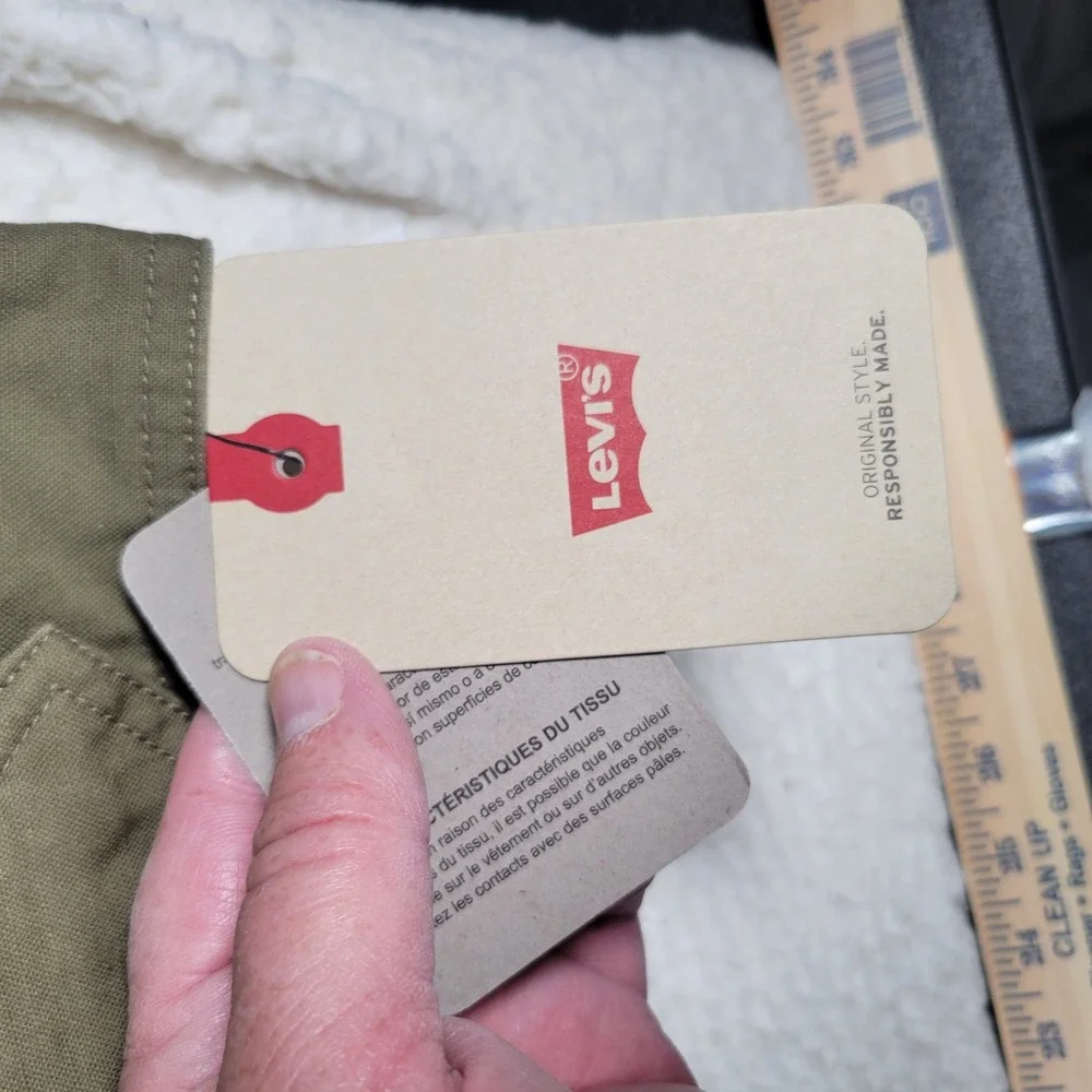 Levi Strauss & Co. Field Jacket‎ Men XXL Olive Green Hooded Zip Utility LM6RC421
